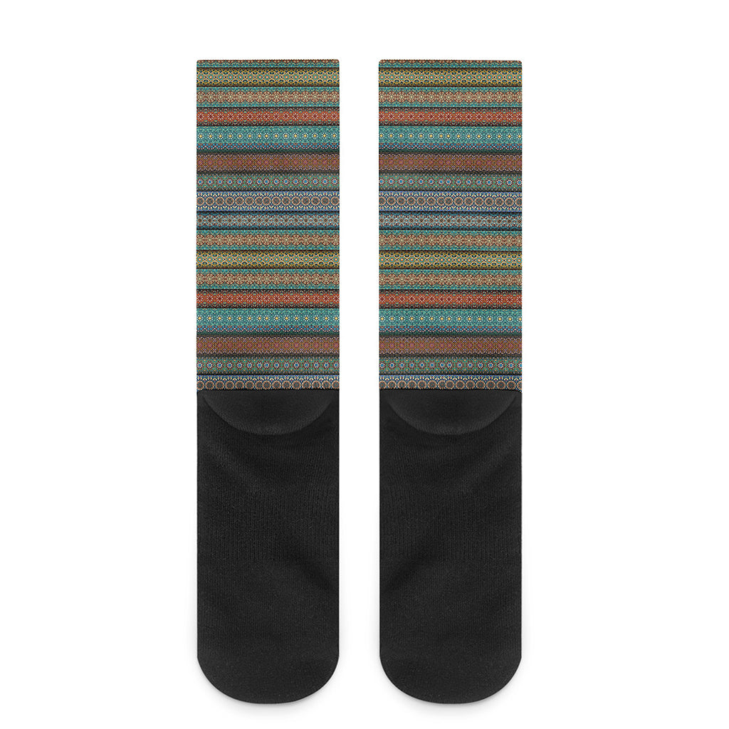 Indian Ethnic Pattern Print Crew Socks