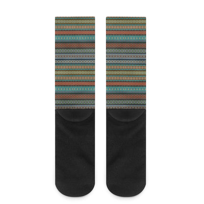 Indian Ethnic Pattern Print Crew Socks