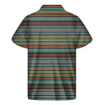 Indian Ethnic Pattern Print Men's Short Sleeve Shirt