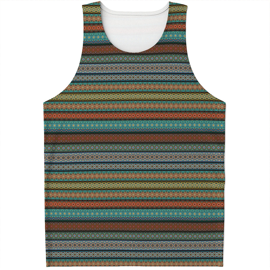 Indian Ethnic Pattern Print Men's Tank Top