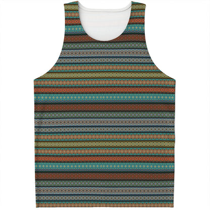 Indian Ethnic Pattern Print Men's Tank Top
