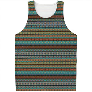 Indian Ethnic Pattern Print Men's Tank Top