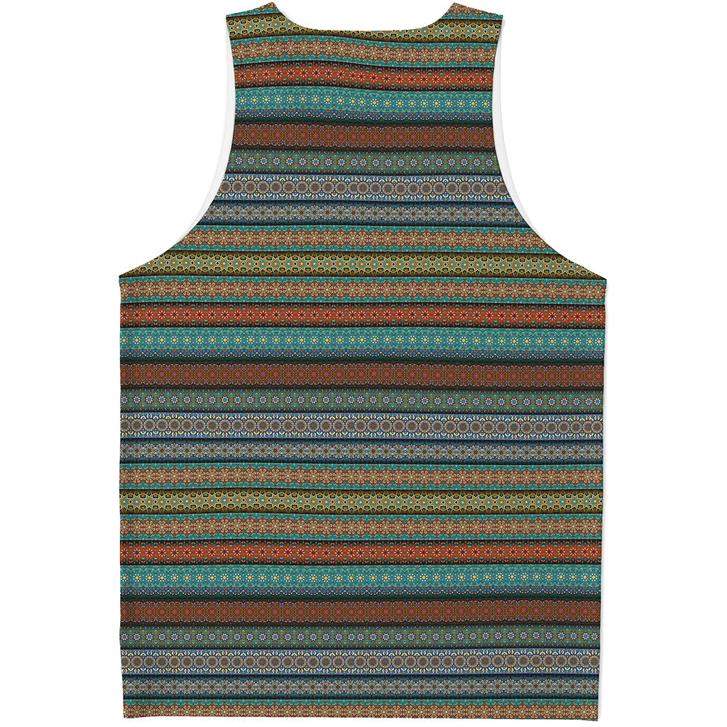 Indian Ethnic Pattern Print Men's Tank Top