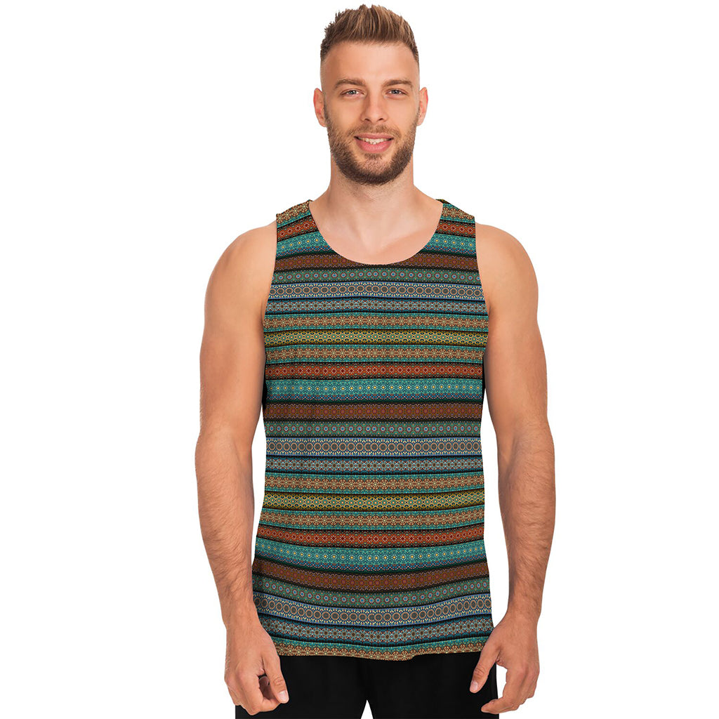 Indian Ethnic Pattern Print Men's Tank Top