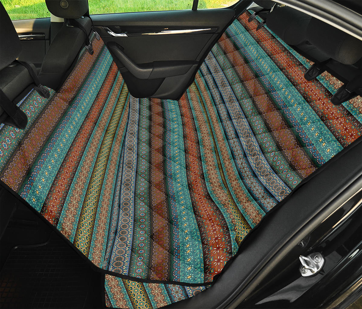 Indian Ethnic Pattern Print Pet Car Back Seat Cover