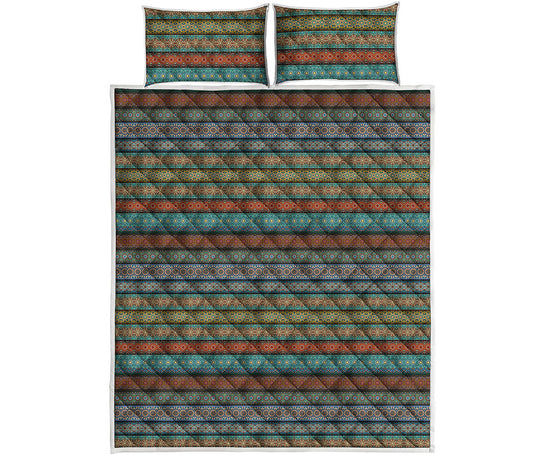 Indian Ethnic Pattern Print Quilt Bed Set