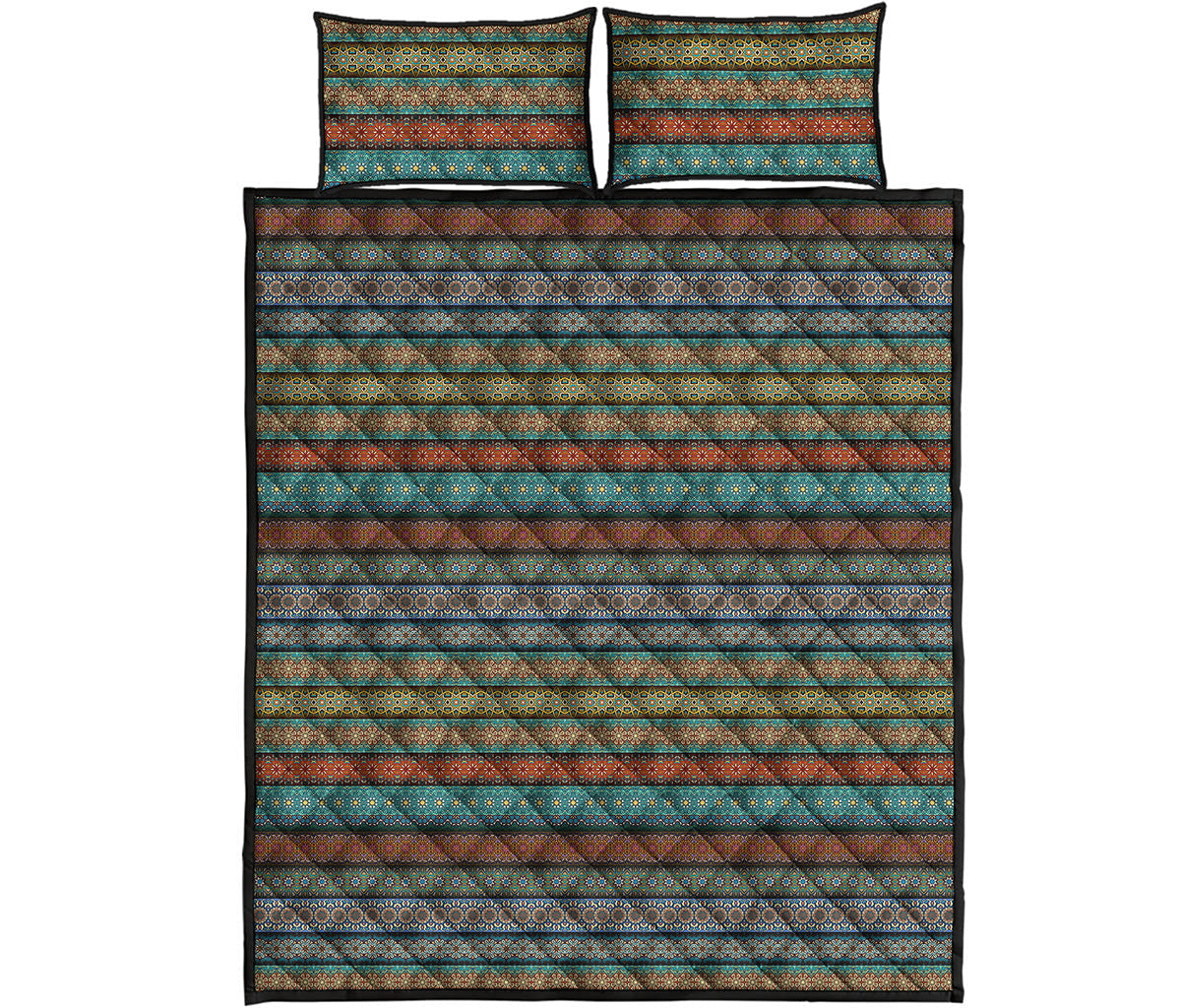 Indian Ethnic Pattern Print Quilt Bed Set