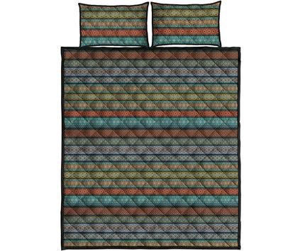 Indian Ethnic Pattern Print Quilt Bed Set