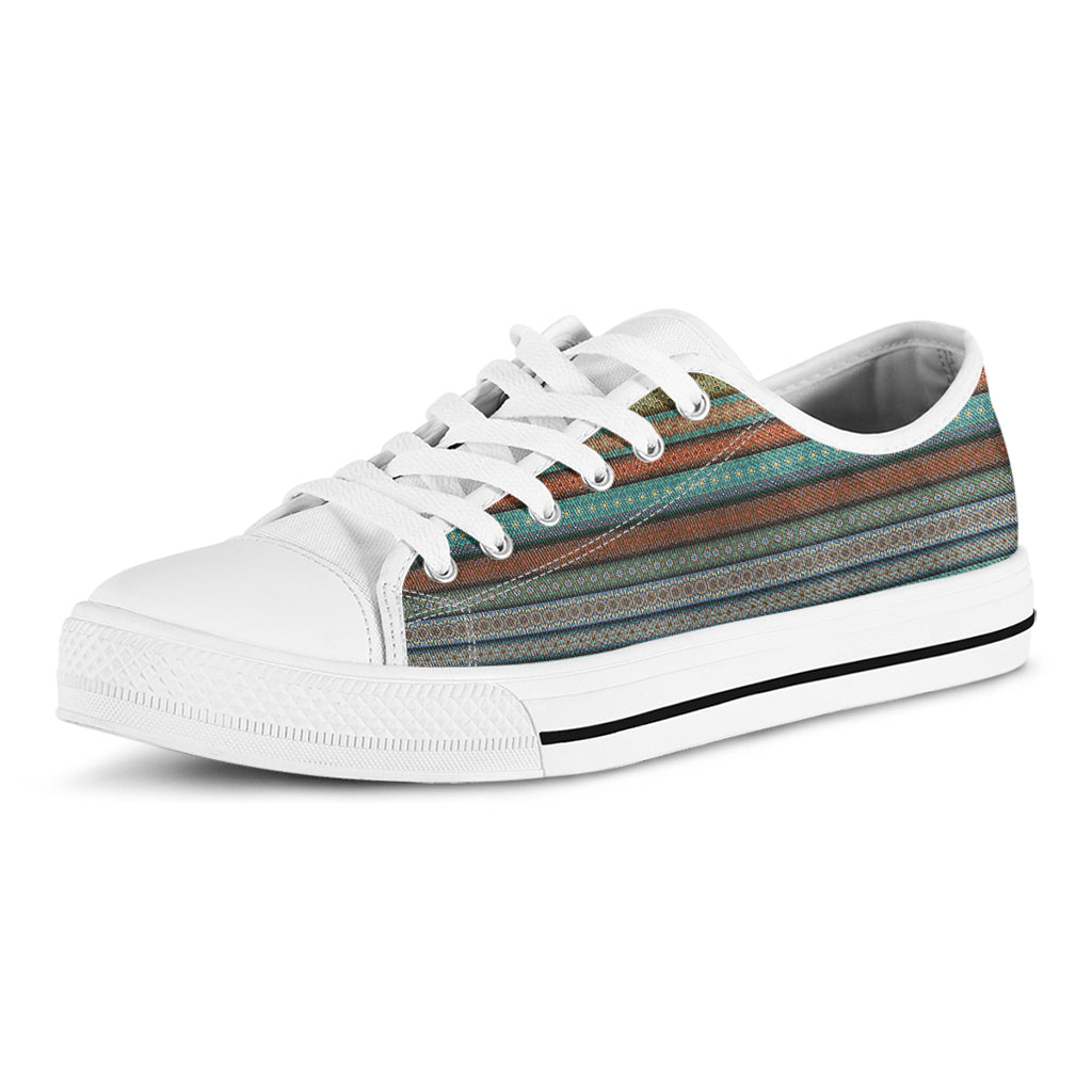 Indian Ethnic Pattern Print White Low Top Shoes
