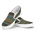 Indian Ethnic Pattern Print White Slip On Sneakers