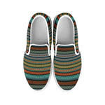 Indian Ethnic Pattern Print White Slip On Shoes