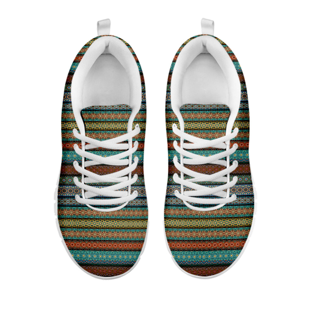 Indian Ethnic Pattern Print White Sneakers