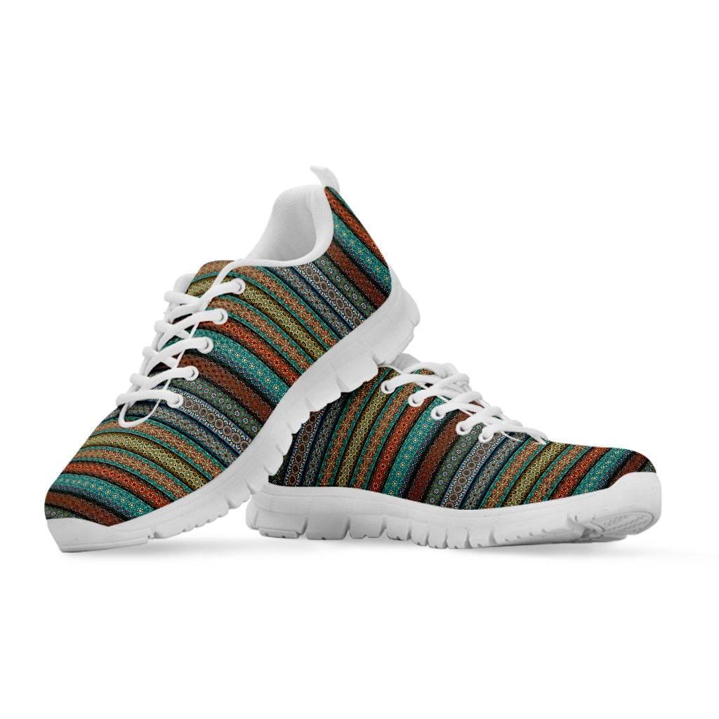 Indian Ethnic Pattern Print White Sneakers