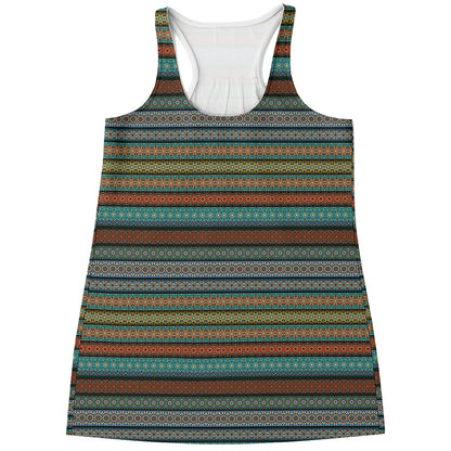 Indian Ethnic Pattern Print Women's Racerback Tank Top