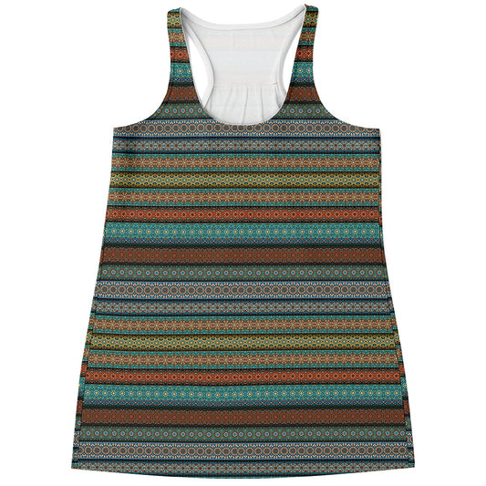 Indian Ethnic Pattern Print Women's Racerback Tank Top
