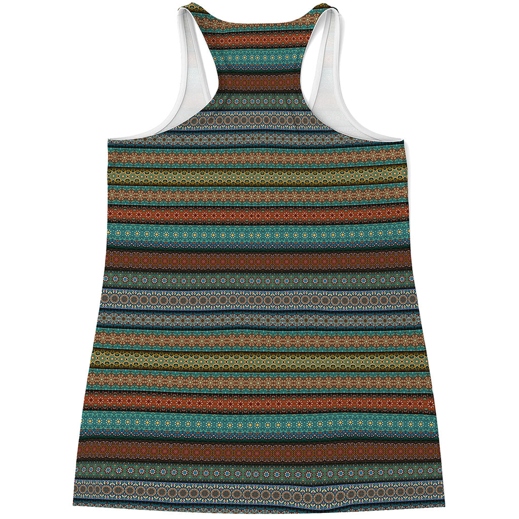 Indian Ethnic Pattern Print Women's Racerback Tank Top