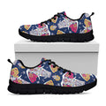Indian Floral Elephant Pattern Print Black Running Shoes