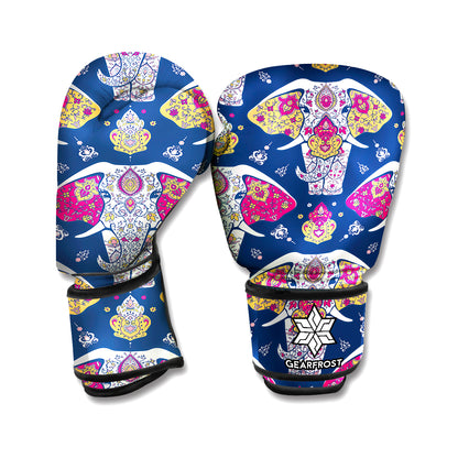 Indian Floral Elephant Pattern Print Boxing Gloves