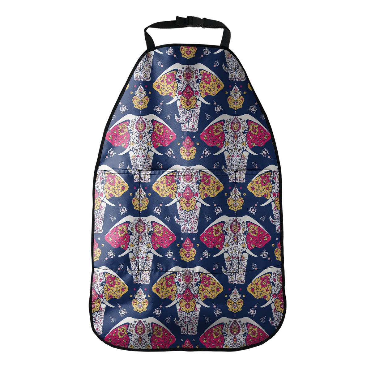 Indian Floral Elephant Pattern Print Car Seat Organizers