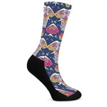 Indian Floral Elephant Pattern Print Crew Socks