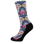 Indian Floral Elephant Pattern Print Crew Socks