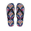 Indian Floral Elephant Pattern Print Flip Flops