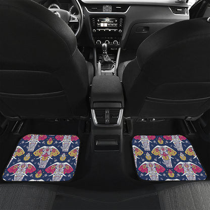 Indian Floral Elephant Pattern Print Front and Back Car Floor Mats