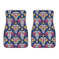 Indian Floral Elephant Pattern Print Front Car Floor Mats