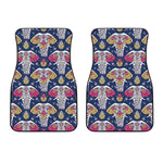 Indian Floral Elephant Pattern Print Front Car Floor Mats
