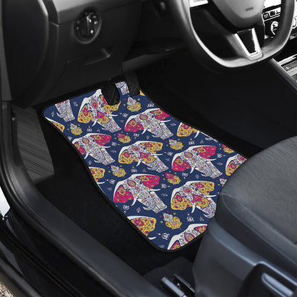 Indian Floral Elephant Pattern Print Front Car Floor Mats