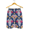 Indian Floral Elephant Pattern Print Men's Shorts