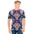 Indian Floral Elephant Pattern Print Men's T-Shirt