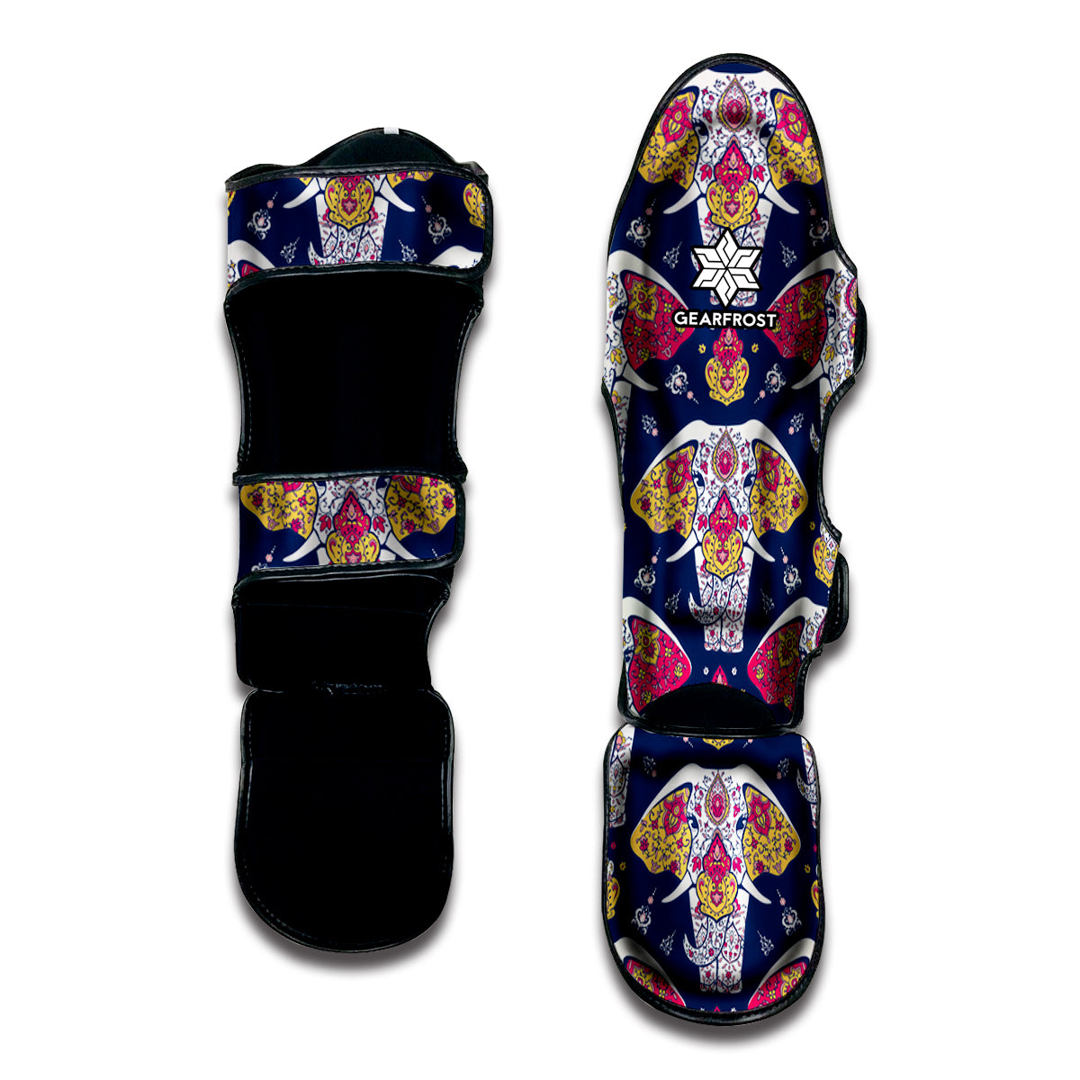 Indian Floral Elephant Pattern Print Muay Thai Shin Guard