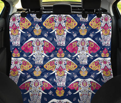 Indian Floral Elephant Pattern Print Pet Car Back Seat Cover