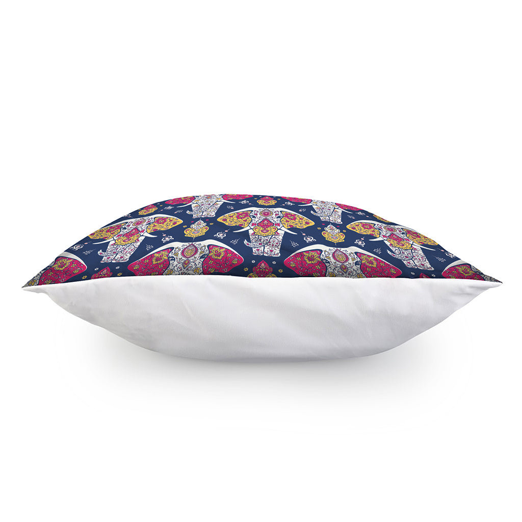 Indian Floral Elephant Pattern Print Pillow Cover