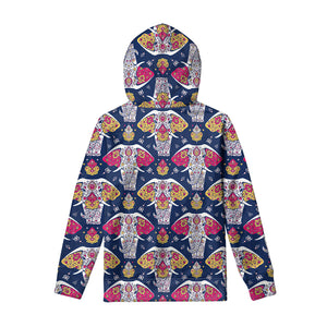 Indian Floral Elephant Pattern Print Pullover Hoodie