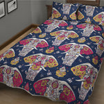 Indian Floral Elephant Pattern Print Quilt Bed Set