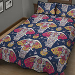 Indian Floral Elephant Pattern Print Quilt Bed Set
