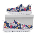 Indian Floral Elephant Pattern Print White Running Shoes