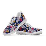 Indian Floral Elephant Pattern Print White Sneakers