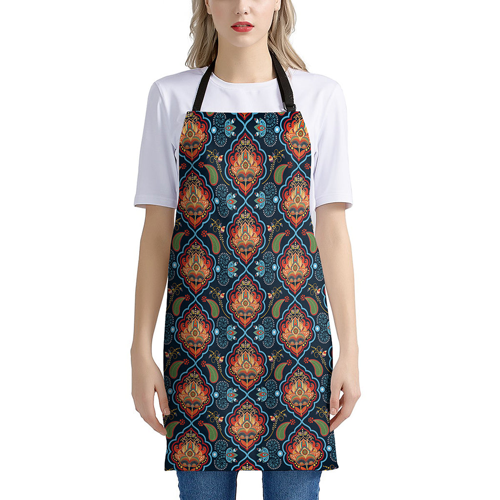 Indian Floral Paisley Pattern Print Apron