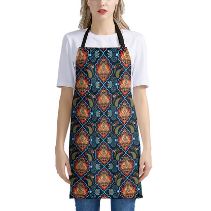 Indian Floral Paisley Pattern Print Apron