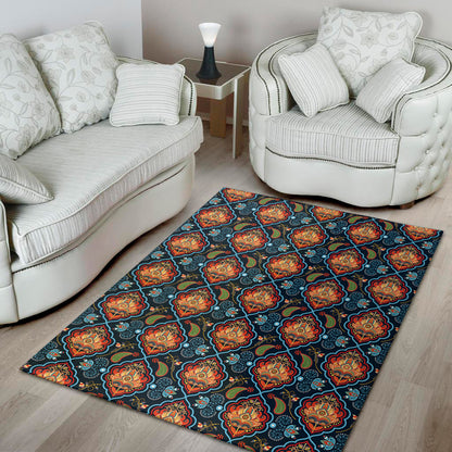 Indian Floral Paisley Pattern Print Area Rug