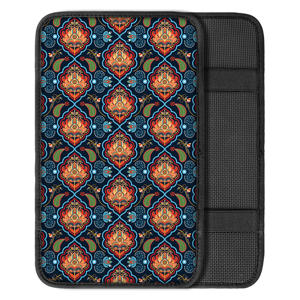 Indian Floral Paisley Pattern Print Car Center Console Cover