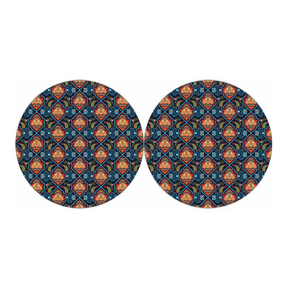 Indian Floral Paisley Pattern Print Car Coasters