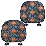 Indian Floral Paisley Pattern Print Car Headrest Covers