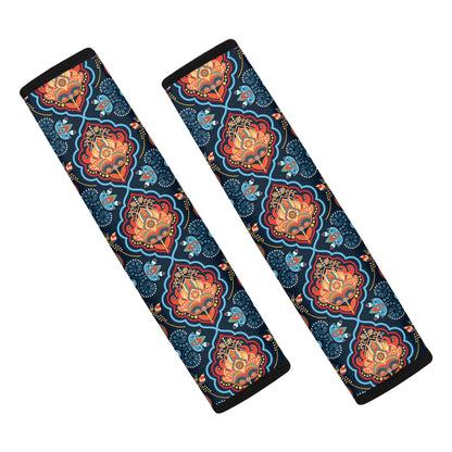 Indian Floral Paisley Pattern Print Car Seat Belt Covers