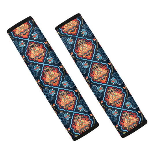 Indian Floral Paisley Pattern Print Car Seat Belt Covers