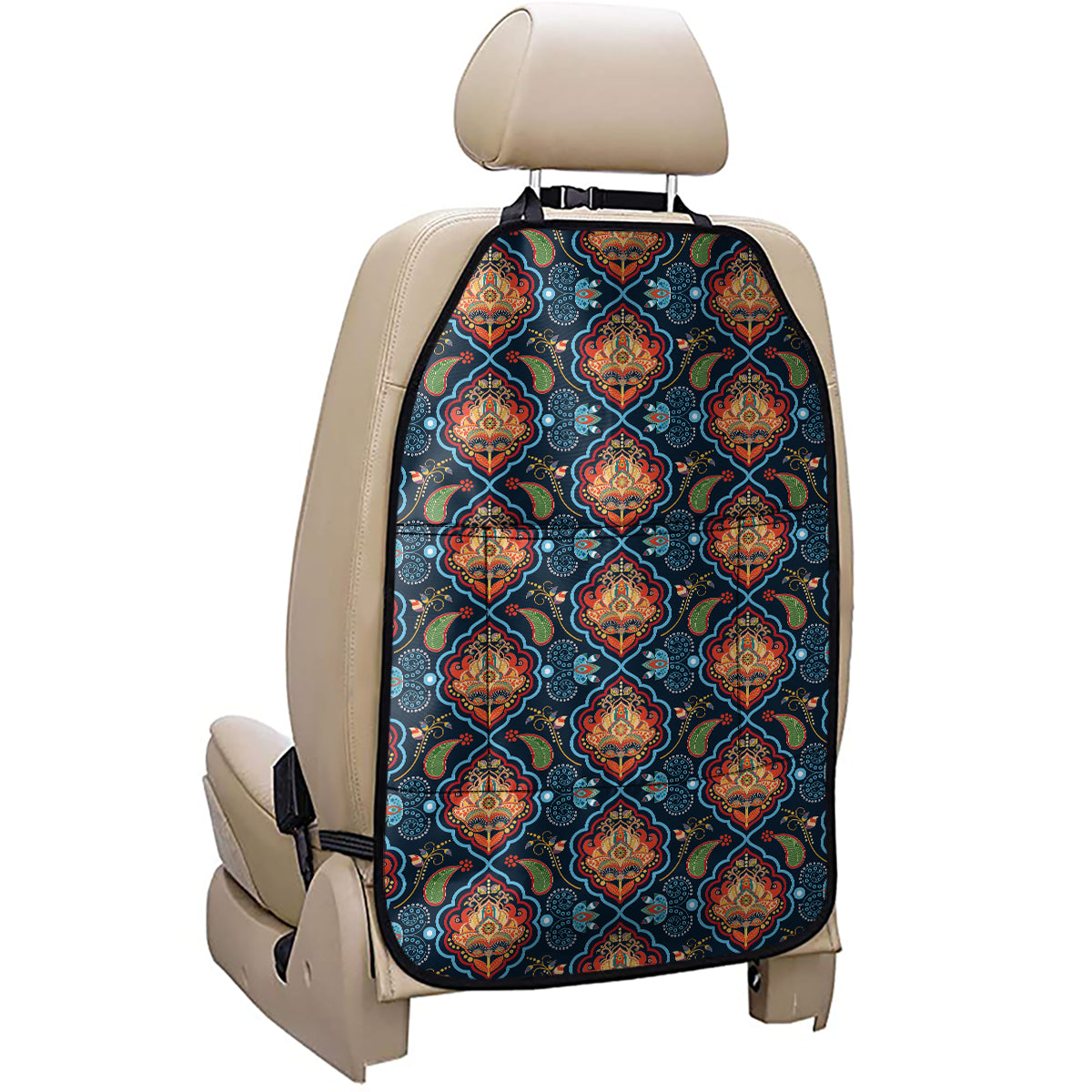 Indian Floral Paisley Pattern Print Car Seat Organizers