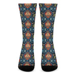 Indian Floral Paisley Pattern Print Crew Socks